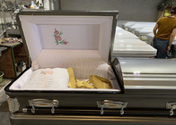 Hộp quan tài bằng kim loại nội thất tùy chỉnh cho tang lễ bề mặt trang trí