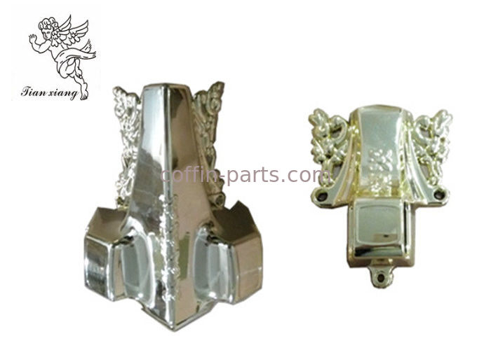 Coffin Ornament Casket Corners Vàng nhạt Vật liệu nhựa PP với ống kim loại