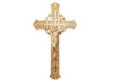 Hình chữ thập màu vàng Kích thước Crucifix 29 x 16 Cm, Phù hiệu Gild