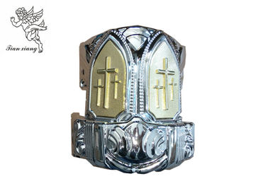 Silver Plastic Coffin Golden Crucifix Decoration Casket Corner with Iron tubes