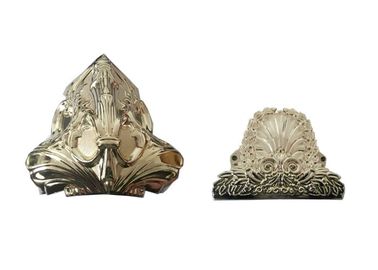 Sun Decoration Coffin Parts Casket Corner Hardware Plastic Material With Pale Gold